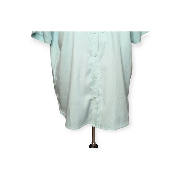 NWT Mountain and Isles Light Teal Short Sleeve Button Front Shirt Size Large - Picture 3 of 16